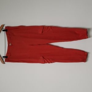 Anthropologie Love Tree orange linen cargo pants joggers